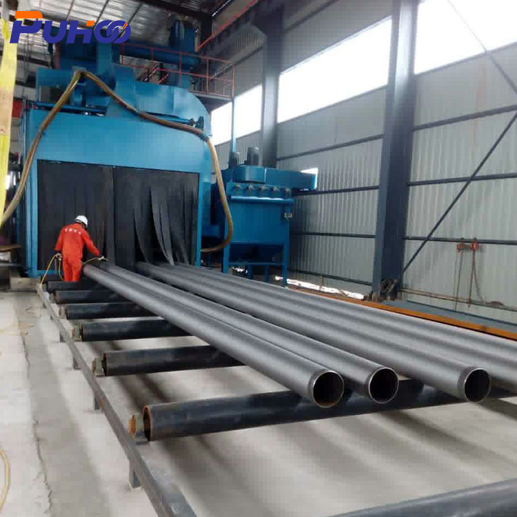 Auto Steel Tube Roller Conveyor Dijupuk Blasting Machine